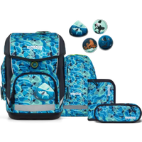 ERGOBAG 01213-90356-10 Cubo 5-teiliges Schulrucksack-Set AbtauchBär, dunkelblau von Ergobag