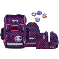 ERGOBAG 01300-900K2-10 Cubo Light 6-teiliges Schulrucksack-Set PerlentauchBär, lila von Ergobag