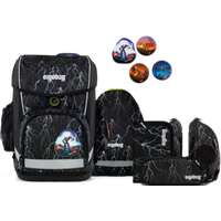 ERGOBAG 01300-900Z6-10 Cubo Light 6-teiliges Schulrucksack-Set Super ReflektBär, schwarz von Ergobag