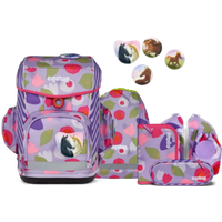 ERGOBAG 01300-90275-10 Cubo Light 6-teiliges Schulrucksack-Set BlütenzauBär, lila von Ergobag