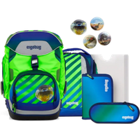 ERGOBAG 01304-90161-10 Pack 6-teiliges Schulrucksack-Set Neo TruckBär, blau von Ergobag