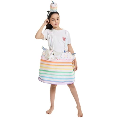 Ericetion Kinder Kuchen Cosplay Kostüm Set Performance Outfit Dessert Fancy Dress Up Halloween Essen Party Kostüm Für Versammlungen, Partys, Festivals von Ericetion