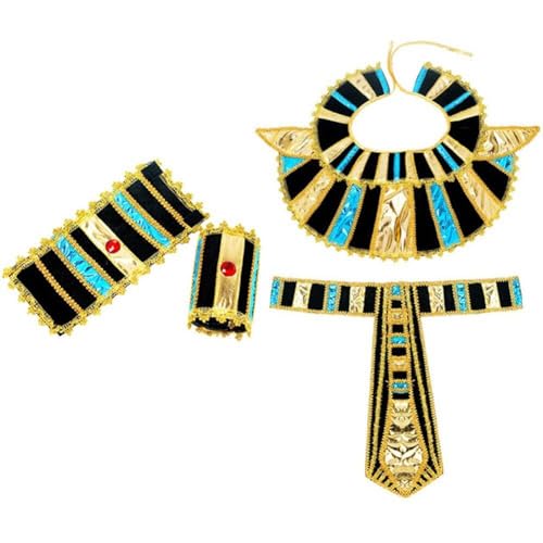 Ericetion Kostüm Ägyptische Kleopatra Set Antikes Rom Kleopatra Ägypten Priester Cosplay Requisiten Ägyptischer Pharao Kostümzubehör Halsband/gürtel/handgelenkbänder Halloween-set von Ericetion