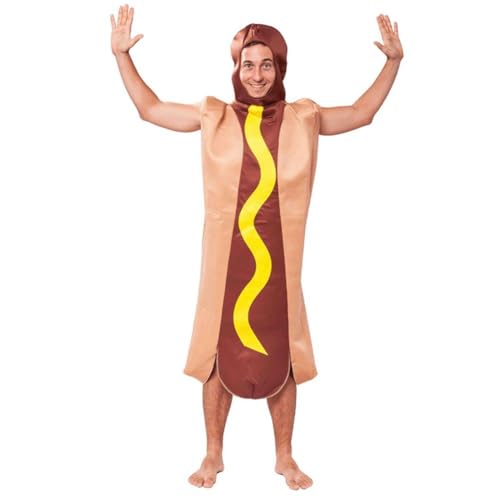 Hot Dog Cosplay-kostüm Für Erwachsene, Lustiges Performance-Outfit, Hot Dog-kapuzenkostüm, Halloween-Food-Party-kostüm Für Versammlungen, Partys, Festivals von Ericetion