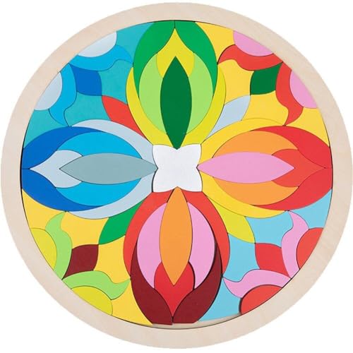 Kinder Montessori Regenbogen Holz Puzzle Spielzeug Kunst Pädagogische Geometrische Puzzle Fantasie Ausbildung Mandala Blöcke Spielzeug Gehirn Spiele von Ericetion