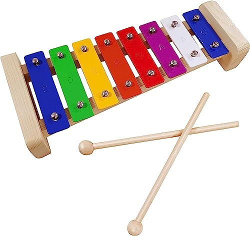 Erinnmy Xylophon Glockenspiel Holz,Kinder Xylophon Bunt Xylophon,Holz Xylophon für Kinder,Holzspielzeug Musikinstrument mit Holzschlägeln für Pädagogische Kinderspielzeug Geburtstags Geschenk von Erinnmy