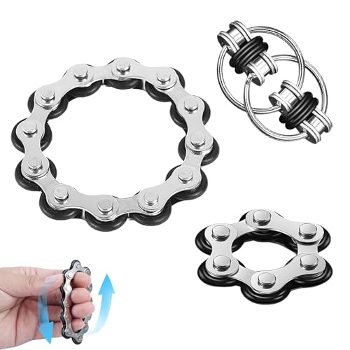 3 Stück Stressabbau Spielzeug, Stressabbau Kette, Unendliche Flip Chain, Flippy Chain Game Set, Fidget Toys Fahrradketten , Zum Abbau von Spannungen und Stress für Kinder mit ADHS, Stressabbaukette von Erioscar