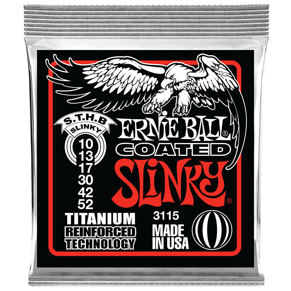 Ernie Ball Skinny Top Heavy Bottom Slinky Coated 3115 .010-052 Saiten von Ernie Ball