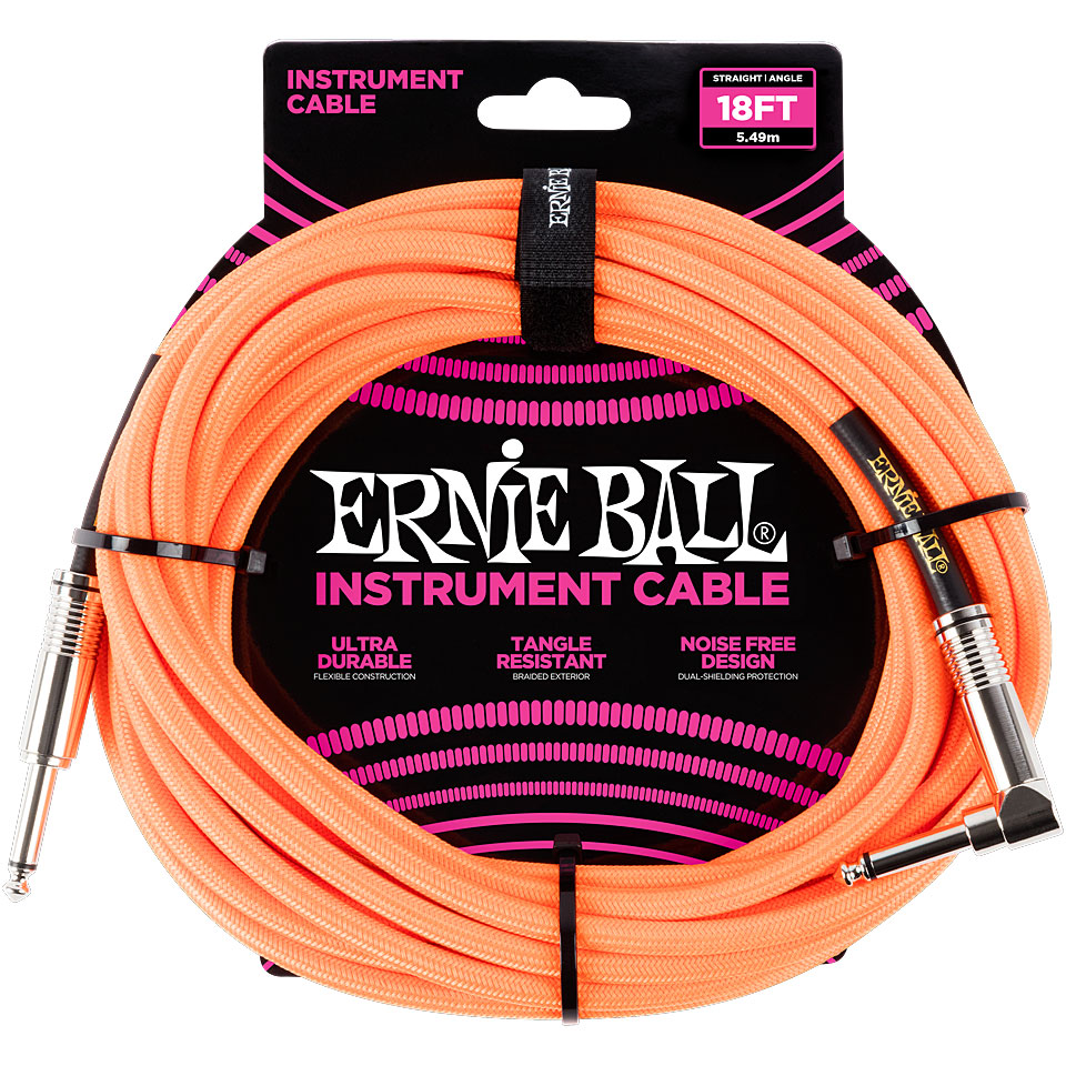 Ernie Ball EB6084 Neon Orange 5,5 m Instrumentenkabel von Ernie Ball