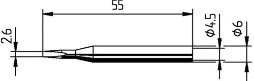 Ersa 0162KD Lötspitze Meißelform, gerade Spitzen-Größe 2.60mm Inhalt 1St. von Ersa