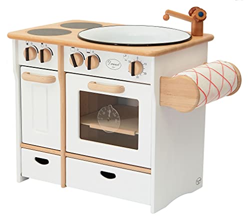 Erst-Holz 932-2044 DL Drewart Kinderküche mit Zubehör Spielküche Massivholz weiß von Erst-Holz