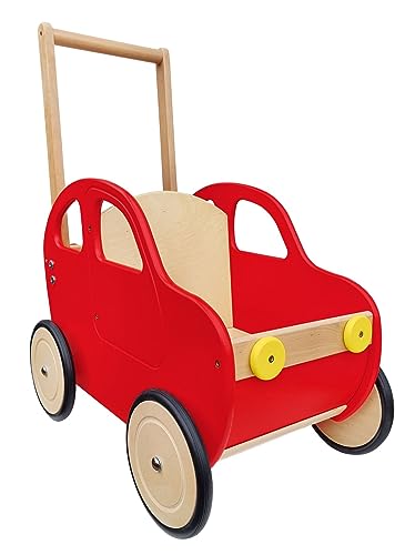Lauflernwagen rotes Auto Teddytransporter Holzauto Puppenwagen 95-003 von Erst-Holz