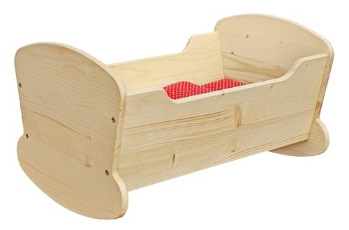 Erst-Holz Puppenwiege Puppenbett Puppen Schaukelbett Fichte geölt 95-300 von Erst-Holz