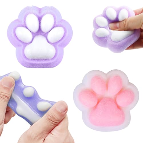 Cat Paw Squeeze Toy, 2 Stück Taba Squishy Cat, Süße Katzenpfoten Quetschspielzeuge, Katzenpfoten Squishy, Stressabbau Fidget Toys für Kinder und Erwachsene, Stressabbau-Sensory-Spielzeuge(lila#Pink) Cat Paw Squeeze Toy, 2 Stück Taba Squishy Cat, Süße Katzenpfoten Quetschspielzeuge, Katzenpfoten Squishy, Stressabbau Fidget Toys für Kinder und Erwachsene, Stressabbau-Sensory-Spielzeuge(lila#Pink) von Eryndis