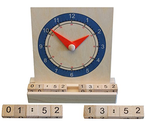 Lernspielzeug Lernuhr Analog & Digital BxH 17,5x20cm NEU Uhr Holzuhr Wecker Zeit Zahlen Spielzeug Lernen Schule Mathematik Zählen Hausaufgaben Strategiespiel Holzspiel Spielsortiment Holz Seiffen von Rudolphs Schatzkiste