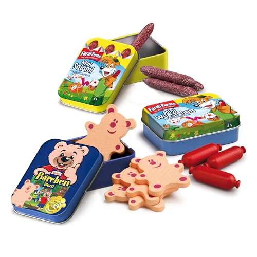 Erzi 06004 Set Kinderwurst aus Holz, Kaufladenartikel für Kinder, Rollenspiele. von Erzi