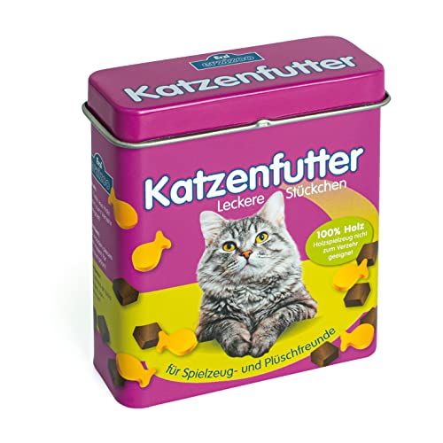 Erzi 18461 Katzenfutter aus Holz in der Dose, Kaufladenartikel für Kinder, Rollenspiele von Erzi