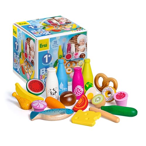 Erzi 28026 Sortierung Big Box Junior aus Holz, Kinderküche, Kaufladenartikel für Kinder, Rollenspiele von Erzi