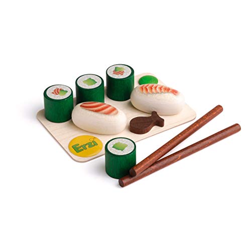 Erzi 16145 Sushi aus Holz, Kaufladenartikel für Kinder, Rollenspiele von Erzi