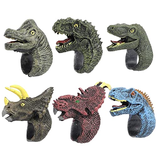 Dino-Finger, 6 Dinosaurier-Actionfiguren, Münder-Finger-Dinosaurier, Tiere, Puppenspiel, Theater-Requisiten, Dinosaurier-Figuren, Finger beißender Tyrannosaurus Rex Dino für Kinder von EsEico