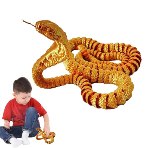 Esncddym 3D-Schlangen-Stressspielzeug, 3D-gedruckte Schlange, Lustige 3D-Tiere Schlangenspielzeug, 3D-gedrucktes Spielzeug, Stressabbau-Spielzeug-Streich-Requisiten, flexible Sammelfiguren für Kinder von Esncddym