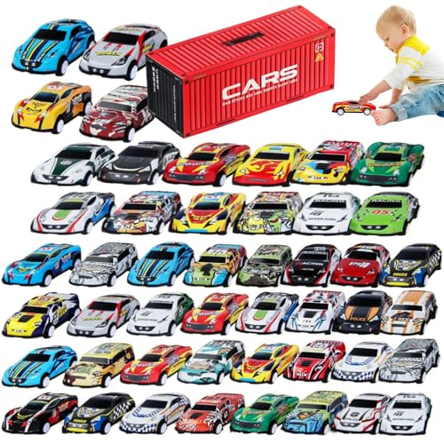 Esncddym Kleines Autos-Set, Spielzeugautos für Kinder | Fahrzeuge Spielzeugset mit Container-Aufbewahrungsbox - Spielzeug für Transportfahrzeuge, Modellauto aus Metall, Lernspielzeug für Mädchen und von Esncddym