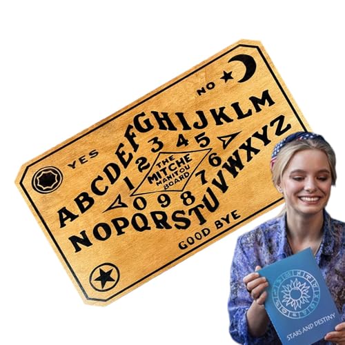 Wünschelruten-Wahrsagetafel, Pendeltafel für Wahrsagerei - Metaphysische Botschaft Ouija Boards,Holzpendel und Hexenbrett, tragbares, lustiges sprechendes Geisterbrett für Wahrsagerei, Meditation von Esncddym