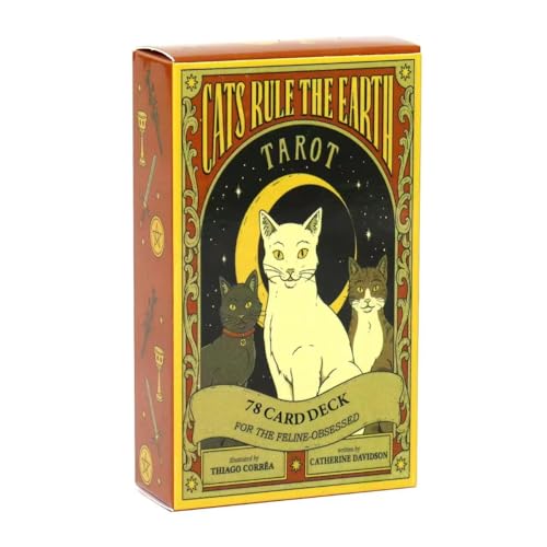 Esotericart Tarot Die Katzen dominieren die Erde, Deck mit 78 Karten für Katzenliebhaber, Wahrsagespiel von Esotericart