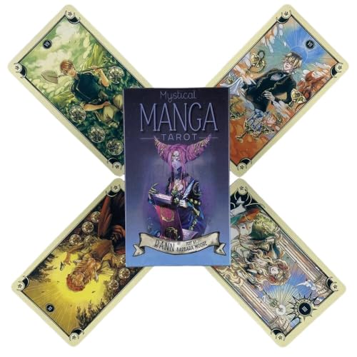 Tarot Manga Mystical Rann mit Texten von Barbara Moore 78 Karten – Tarot mit Manga-Illustrationen – Wahrsagenspiel, Sammelobjekt von Esotericart