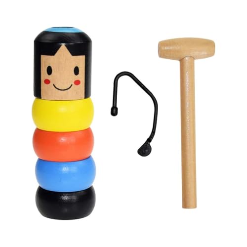 Esshogo 1 Pcs Unbreakable Wooden Man Toy Tricks Close Up Stage Requisiten Fun Toy Gift, Zauberrequisiten Hölzernes, Holz-Mann Magie Spielzeug Geschenk für Kinder von Esshogo