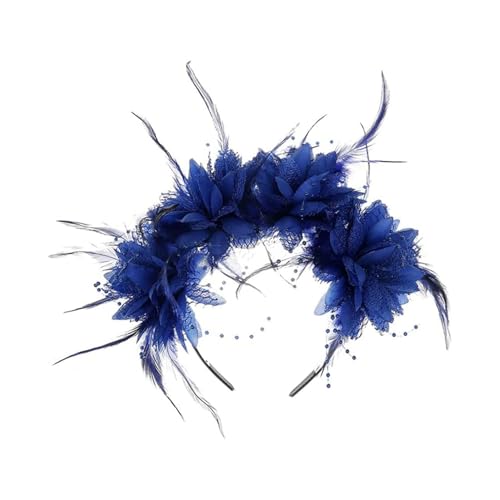 Esshogo Damen 1920s Stirnband Klassisch Fascinators Haarspange Feder, Blumen Kopfschmuck Tea Party Kirche Haarreif Vintage Haarschmuck für Festival Hochzeit Parteien Halloween Frauen Mädchen von Esshogo