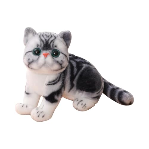 Esshogo Kuscheltiere Plüschtier Katze, 26cm Kawaii Katze Plüschtier, Realistische Katze Plüsch, für Kinder Mädchen Jungen Frauen von Esshogo