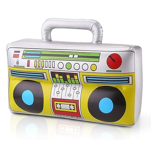 Esteopt Aufblasbares Radio,Aufblasbare Rock Star Toy,Retro-Musikinstrumente,Lautsprecher-Player,Wasserspielzeug,Kleidung,Partyzubehör,Walkman,PVC-Material,klein,42x28cm von Esteopt