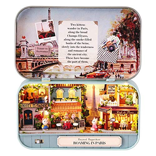 Eternitry Toy House Kit, Tin Box Theater Modell, Small House Baukasten Craft Building Kit handgefertigt mit Möbeln für Kinder Weihnachten Geburtstagsgeschenke von Eternitry