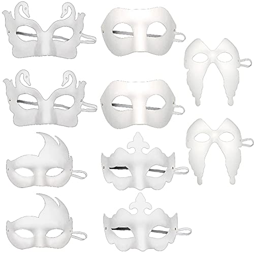 10 Stück Weiße Maske, Maskerade Halbmaske, DIY Maskenball Party Maske, für Partytanz, Karneval, Rollenspiele, Oper(weiß) von Eterspr