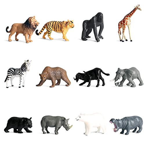 Eterspr 12 stücke Vinyl Kunststoff Tierfiguren Set, Safari Tiere Tierfiguren, Tierfiguren Sammlung,für die Erziehung von Kindern über Wilde Tiere von Eterspr