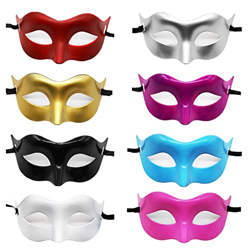 8 Stücke Venezianische Maske, Herren Maskerade Maske, mit Gummiband, für Karneval Party, Oper Kostüme von Eterspr