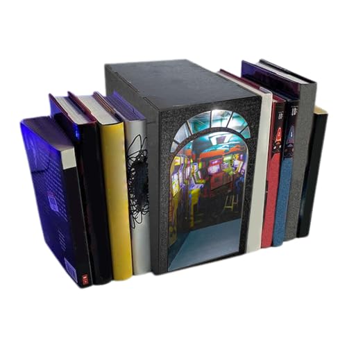 Arcade Book Nook Kit, Videospiel Arcade Book Nook | 3D-Puzzle-Booknook-Kit, Arcade-Themen-Booknook-Miniatur mit LED-Licht von Eteslot