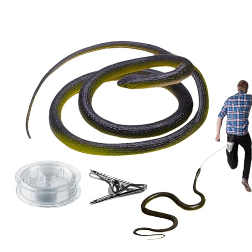 Eteslot Snake Prank with String and Clip, Clip on Snake Prank, Joke Snake on a String, Realistic Fake Snake Prank, Golf Snake Prank with String and Clip, Snake Prank von Eteslot