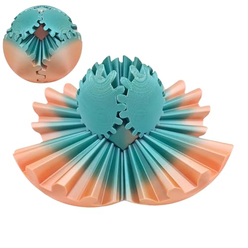 Gear Ball 3D, Fidget Gear Ball Spielzeug, Gear Sphere Einzigartiges 3D-gedrucktes Stressabbau-Fidget-Spielzeug für Arbeit oder Reisen, Gear Cube Fidget-Spielzeug, Geschenk für Kinder Erwachsene von Eteslot