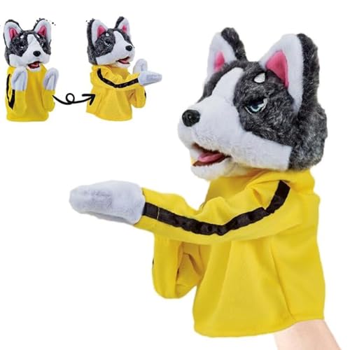 Kung Fu Animal Toy Husky Gloves Doll Children's Game Plush Toys, Stuffed Hand Puppet Dog Action Toy, Glove Dog Puppets with Sounds and Boxing Action, Fun Hand Puppet Children's Toys von Eteslot