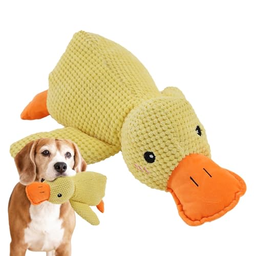 Quack-Quack Duck Dog Toy, The Mellow Dog Duck Toy, Quacksalber Ente Hundespielzeug, Beruhigende Ente Für Hunde, Ausgestopftes Enten-hundespielzeug, Langlebiges Plüsch-Kauspielzeug von Eteslot