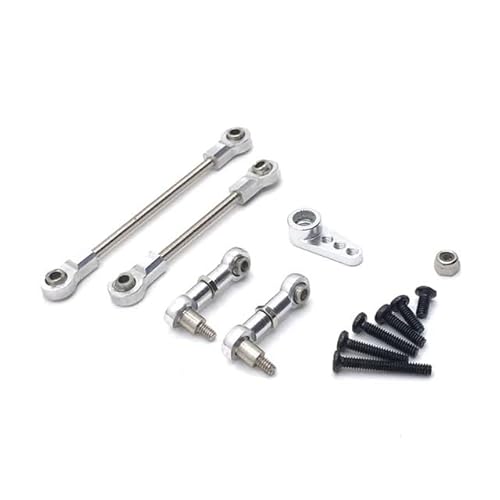 EtriiQURV Metall Upgrade Lenkung Link Servo Arm 28t for WLtoys 1/28 284131 K969 K979 K989 K999 P929 P939 RC Auto Teile(Silver) von EtriiQURV