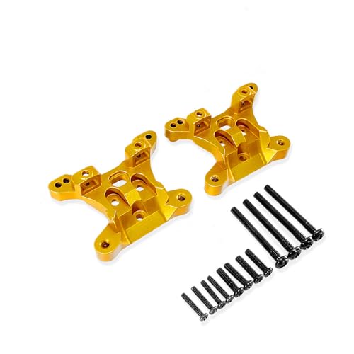 EtriiQURV for SCY1/16 16101 16102 16103 16106 16201 PRO High Speed ​​RC Auto Verbesserte Metallbeschläge Vorne Und Hinten Schock Halterungen(Gold) von EtriiQURV