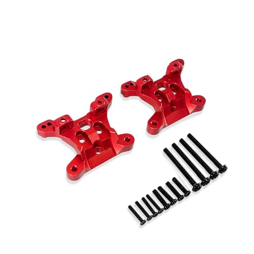 EtriiQURV for SCY1/16 16101 16102 16103 16106 16201 PRO High Speed ​​RC Auto Verbesserte Metallbeschläge Vorne Und Hinten Schock Halterungen(Red) von EtriiQURV