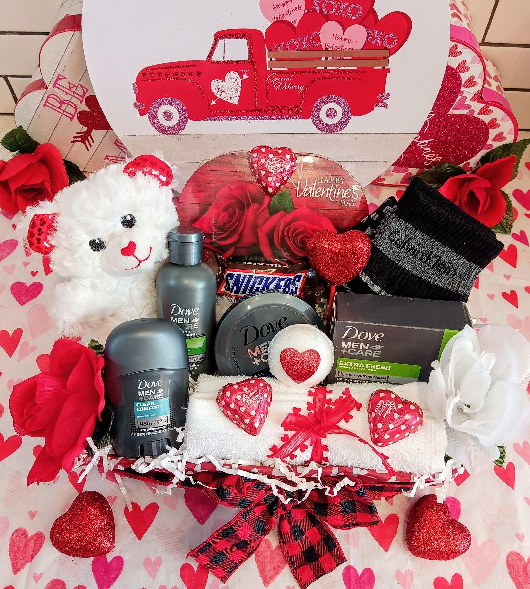 Valentinstag Herren Pflege Dove Bad Gesicht Spa Set Calvin Klein Socken Teddybär Herz Milchschokolade Geschenkkorb Für Ihn Hamper von Etsy - 365giftbasket