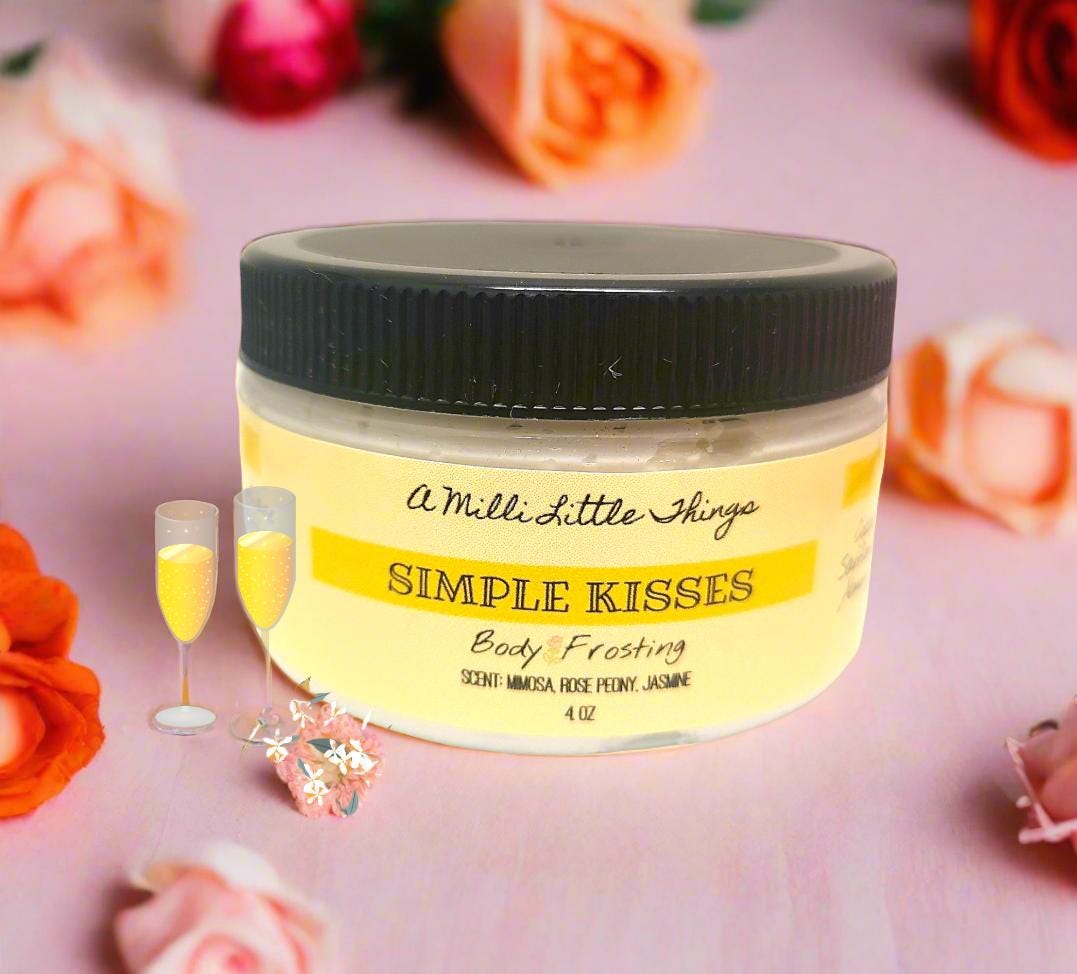 Simple Kisses Body Frosting |Körpercreme|Sheabutter|Kakaobutter|Weihnachtsgeschenk|Trockene Haut| Feuchtigkeitscreme| Gepeitschte Shea von Etsy - AMilliLittleThings