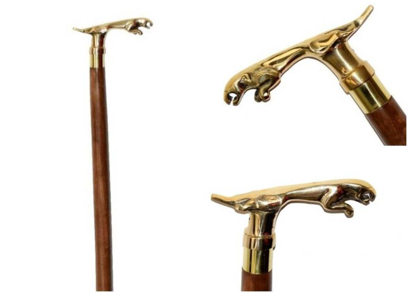 Jaguar Cane Kopf Messinggriff Holz Gehstock-Gehstock-Gehstock 3 Teilig Offen Accessoires Ersatzteil Muttertag Geschenk Für Alter von Etsy - AOneNauticals