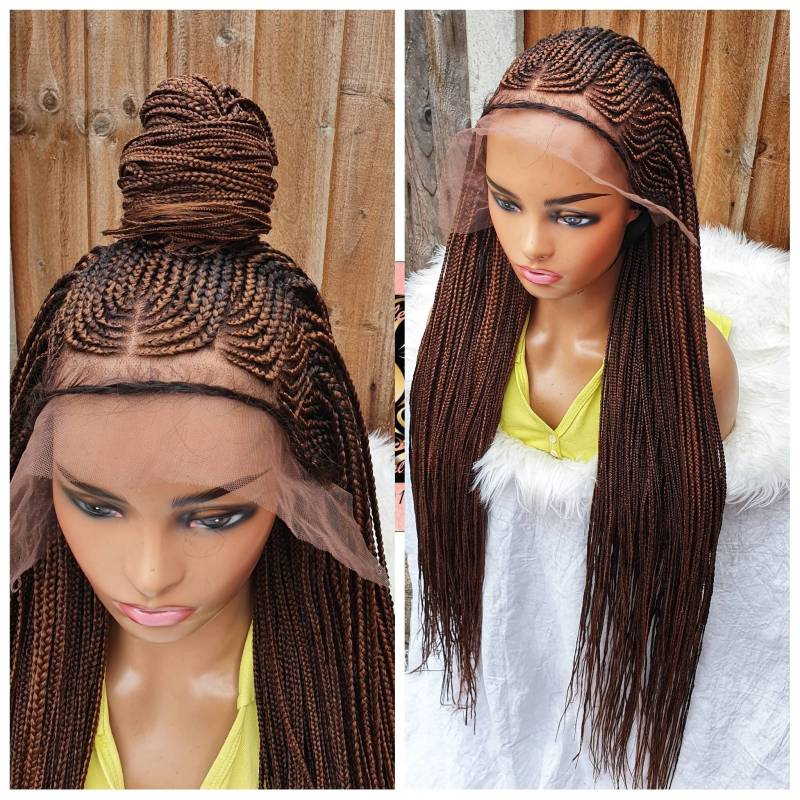 Cornrow Frontal Braided Wig/Handmade Wig/Long Braids 36 Inch | Pre Order von Etsy - Adorablewigsuk