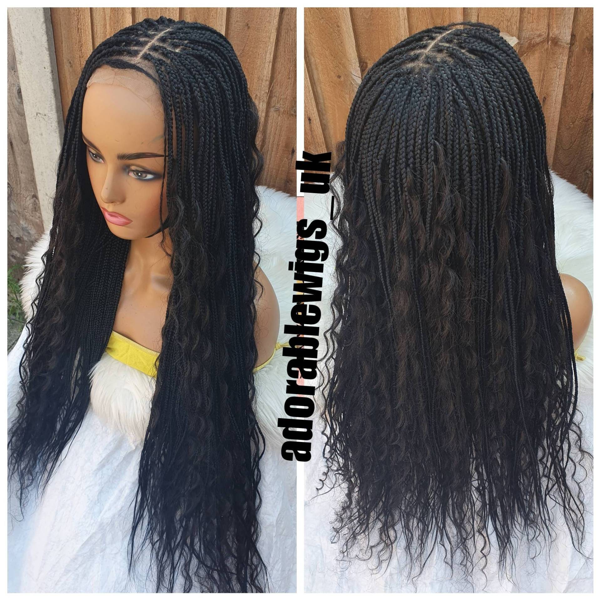 Goddess Braided Wig For Black Women /Hand Made Wigs/Full Closure 4×4 28 Inch von Etsy - Adorablewigsuk